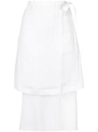 Helmut Lang Double Layer Skirt - White