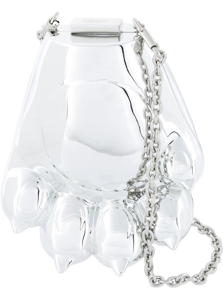 Kenzo Tiger Paw Clutch, Women's, Grey, Acetate