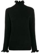 Undercover Ruffled Roll-neck Jumper - Black