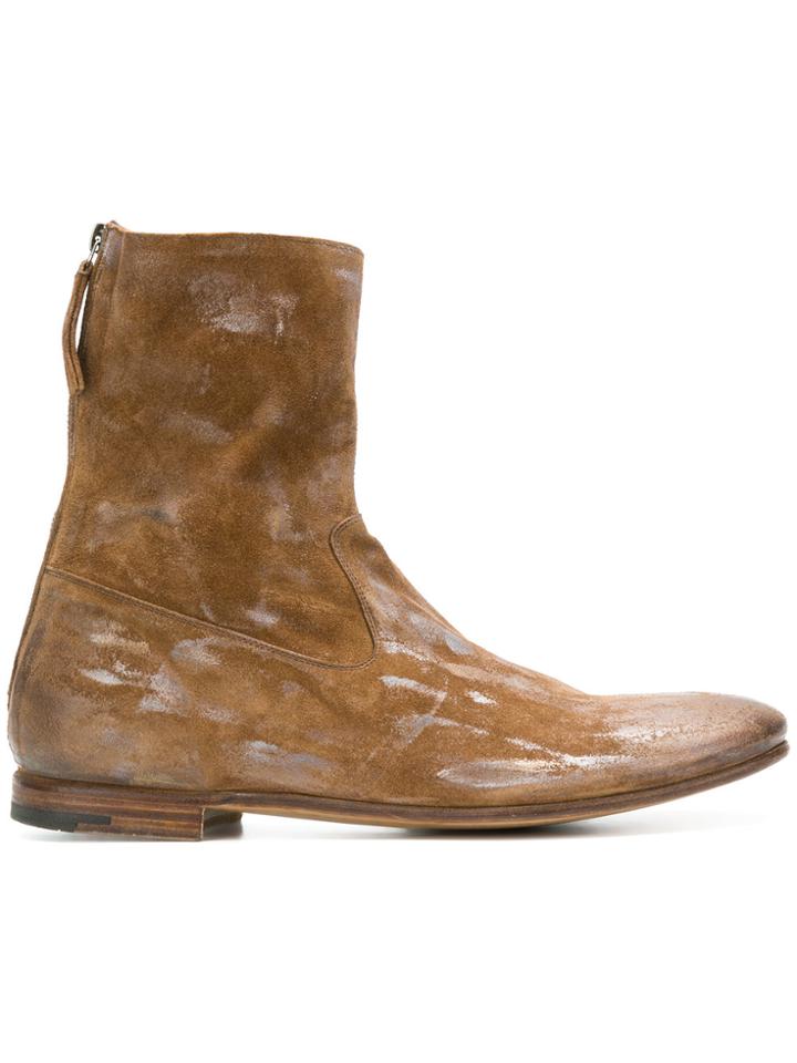 Premiata Distressed Suede Boots - Brown