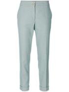 Francesco Paolo Salerno Frill Trim High Waisted Trousers - Black
