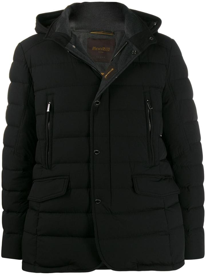 Moorer Padded Hooded Jacket - Black