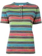 Missoni Pre-owned Striped Henley T-shirt - Blue
