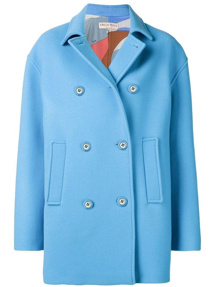Emilio Pucci Blue Double-breasted Pea Coat