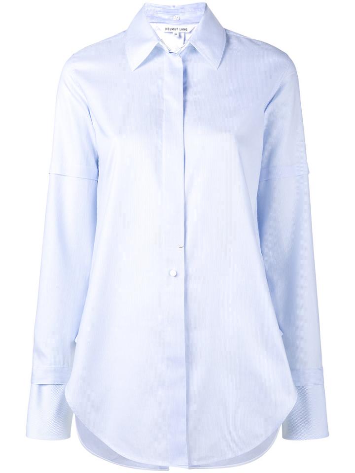 Helmut Lang Tie Back Tuxedo Shirt, Women's, Size: Small, Blue, Cotton