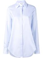 Helmut Lang Tie Back Tuxedo Shirt, Women's, Size: Small, Blue, Cotton