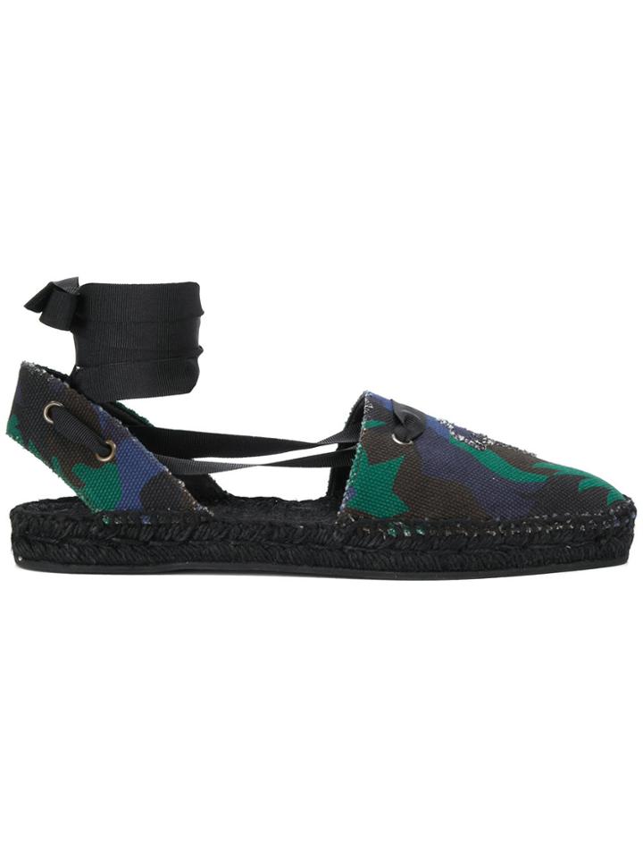 Tomas Maier Camo Palm Espadrille - Black