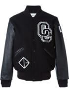 Opening Ceremony Baseball Jacket, Men's, Size: Xs, Black, Leather/wool