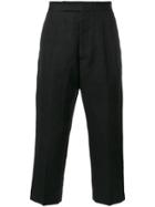 Rick Owens Cropped Pleated Trousers - Black