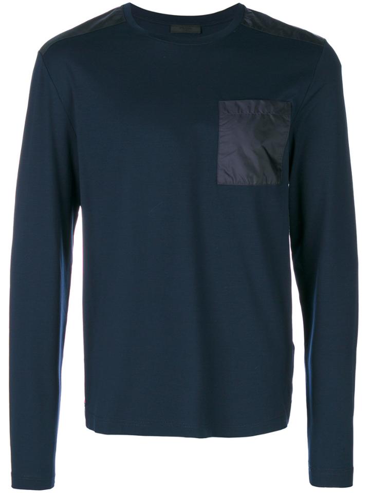 Prada Contrast Pocket Top - Blue