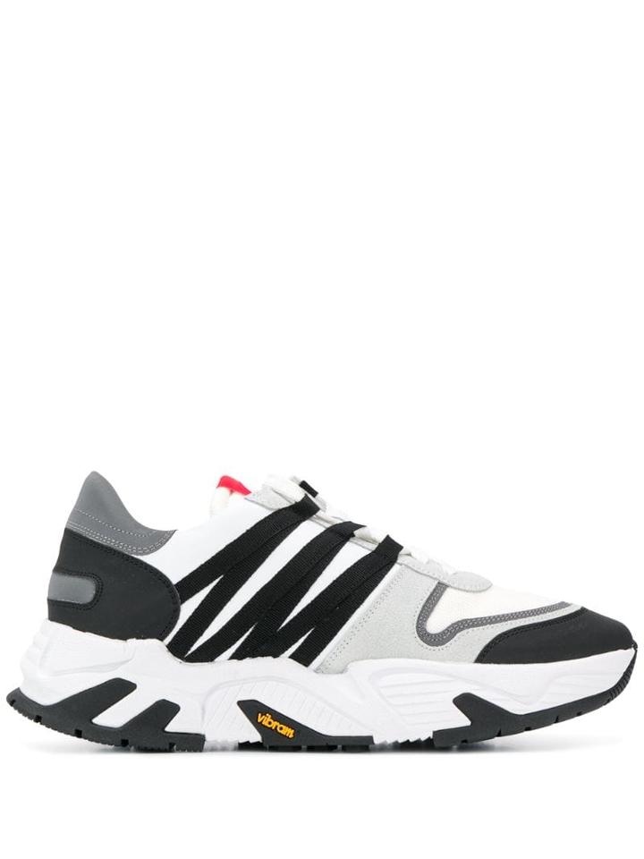 Hydrogen Leather Panelled Sneakers - White