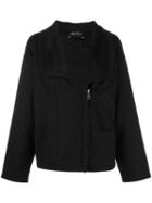 Andrea Ya'aqov Large Collar Jacket, Women's, Size: Small, Black, Virgin Wool/cashmere/polyester/cotton