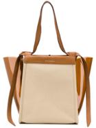 Elena Ghisellini Panelled Accordion Tote - Brown