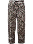 Moncler Floral Print Cropped Trousers - Black