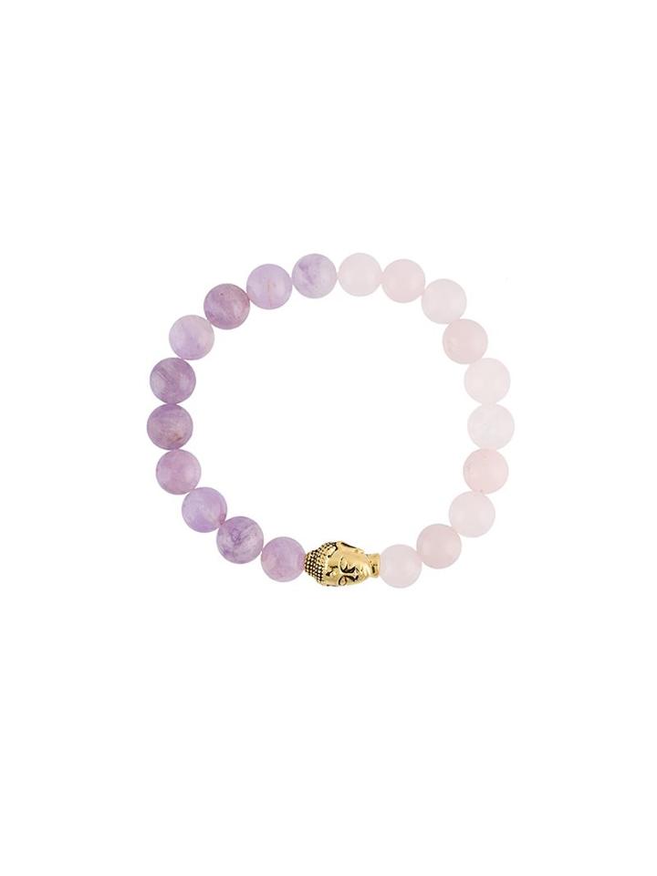 Nialaya Jewelry Beaded Buddha Bracelet, Women's, Size: Small, Pink/purple