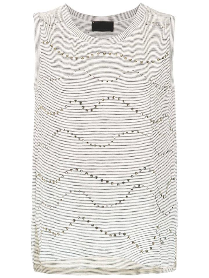 Andrea Bogosian Striped Apliqué Tank - Grey