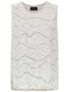 Andrea Bogosian Striped Apliqué Tank - Grey