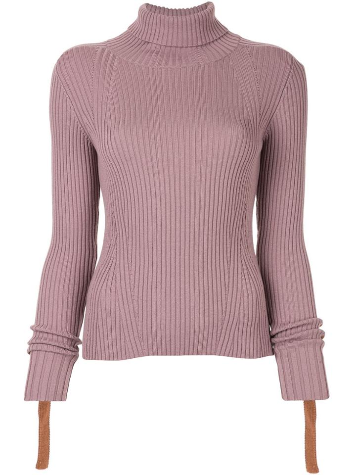 Portspure Ribbed Slim-fit Jumper - Purple