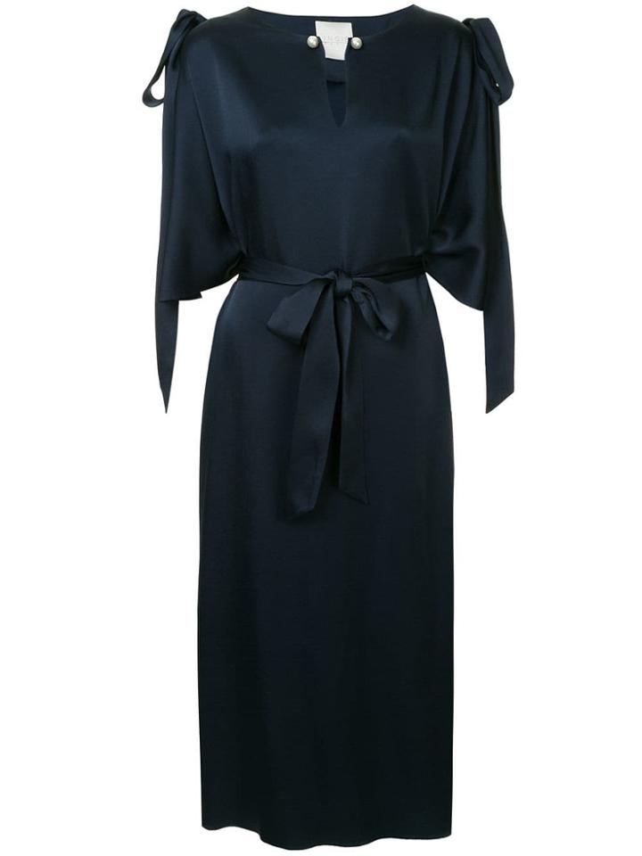 Ingie Paris Bow Shoulder Midi Dress - Blue