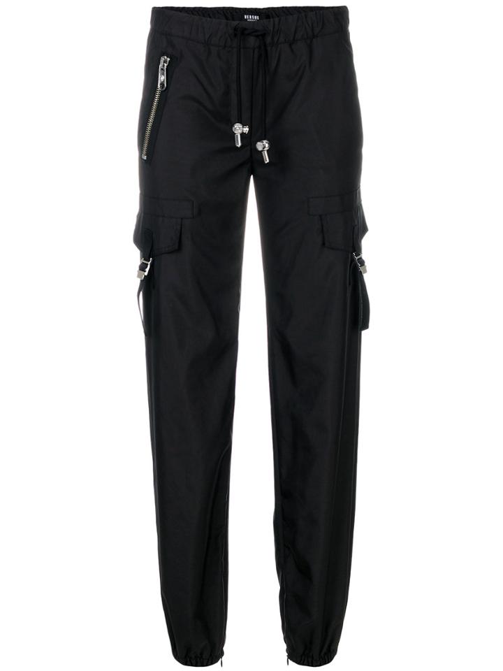 Versus Drawstring Straight Trousers - Black
