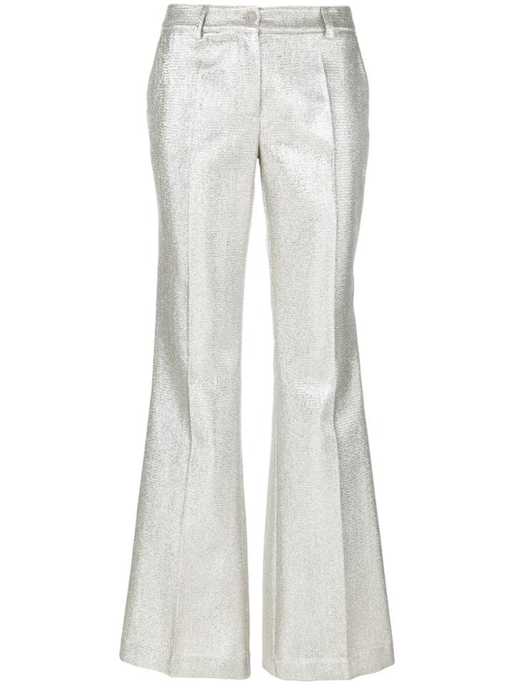 P.a.r.o.s.h. Textured Stitch Slim Fit Trousers - Metallic