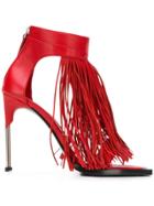 Alexander Mcqueen Fringe Embellished Sandals - Red