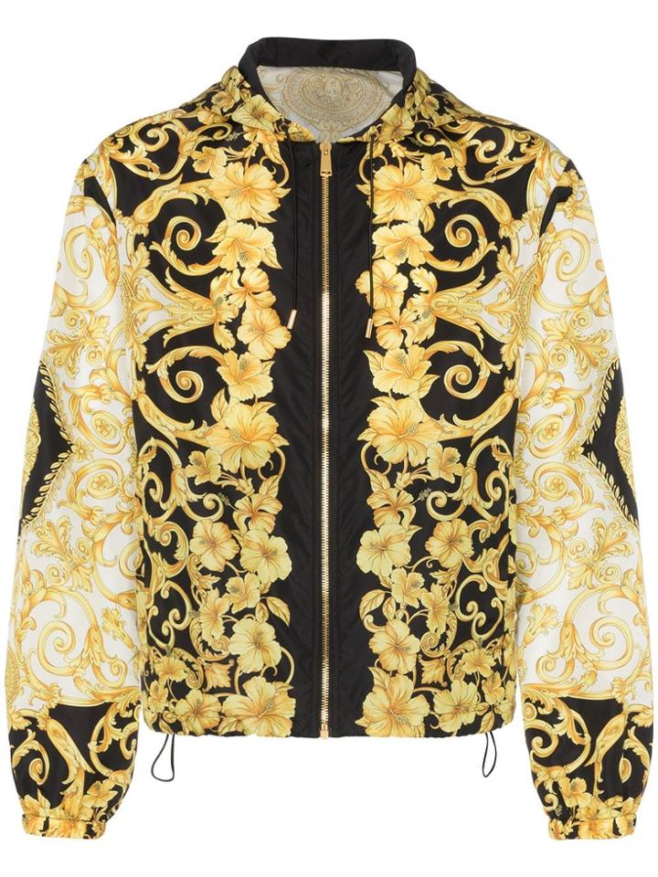 Versace Beroc Print Hooded Jacket - Black