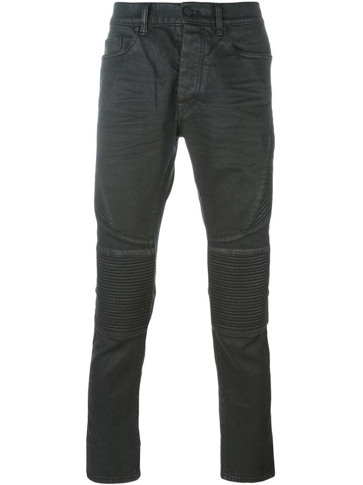 Marcelo Burlon County Of Milan Slim Fit Biker Jeans, Men's, Size: 29, Black, Cotton/polyester/spandex/elastane
