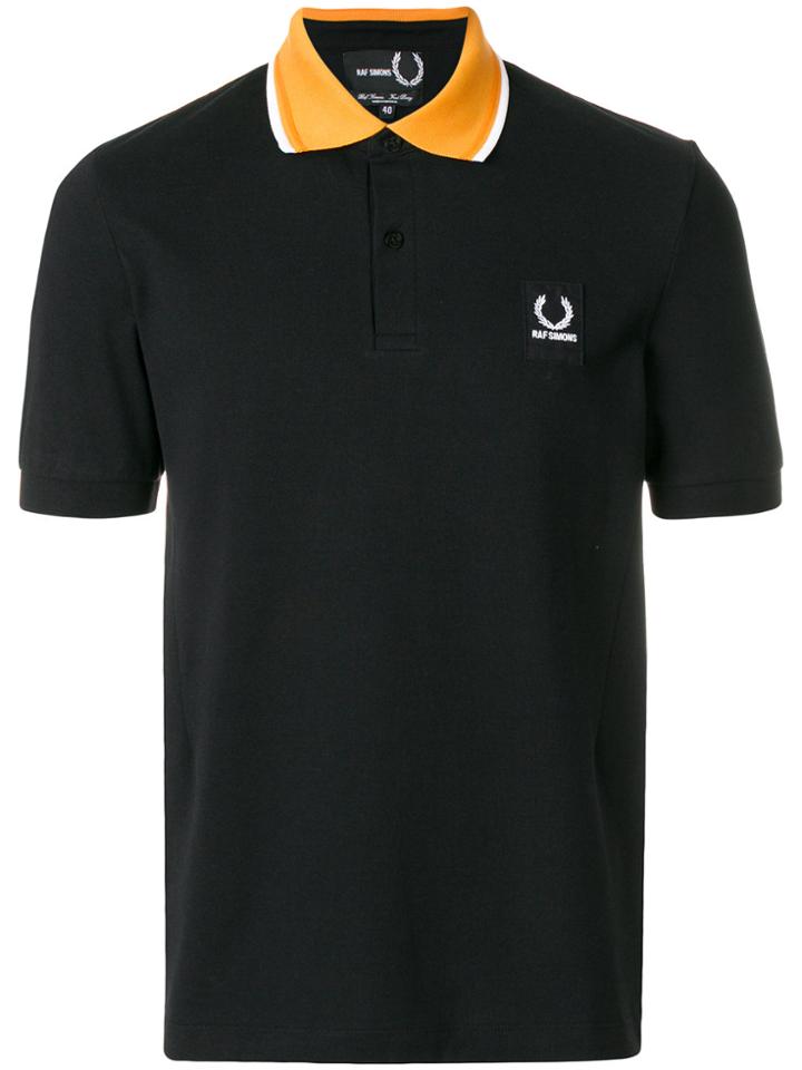 Raf Simons X Fred Perry Contrast-collar Polo Shirt - Black