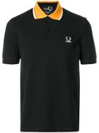 Raf Simons X Fred Perry Contrast-collar Polo Shirt - Black