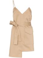 George Keburia Asymmetric Mini-dress - Neutrals