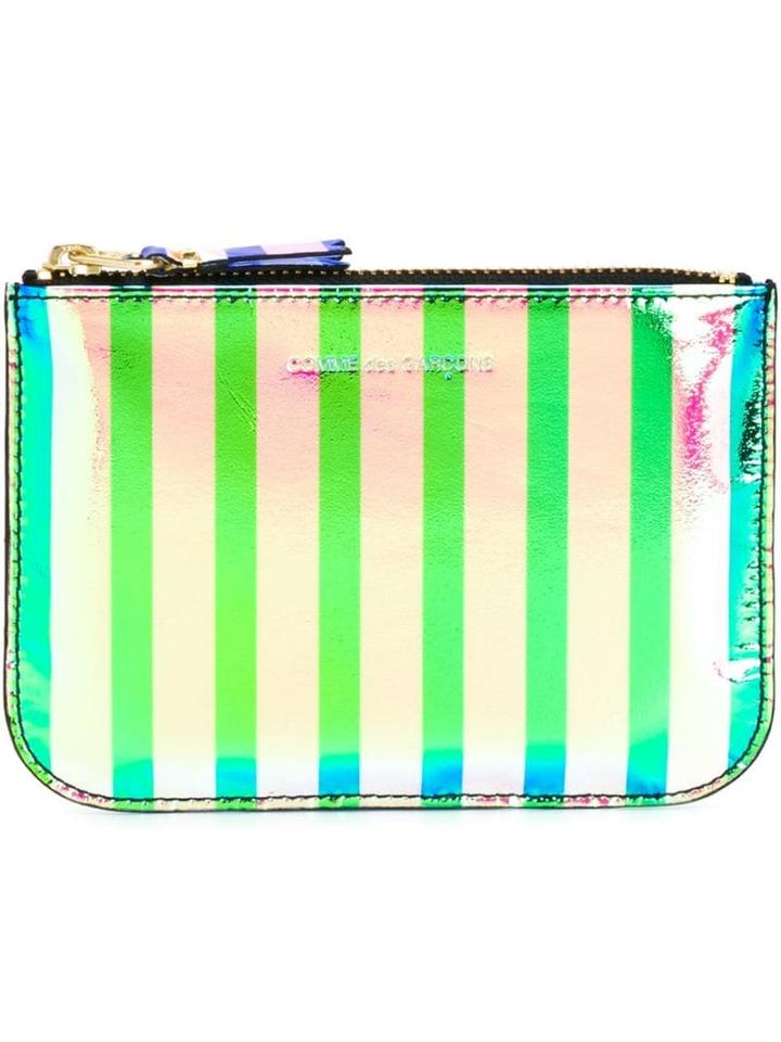 Comme Des Garçons Wallet 'crazy Stripe' Pouch - Multicolour
