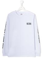 Gcds Kids Teen Logo Print Sweatshirt - White