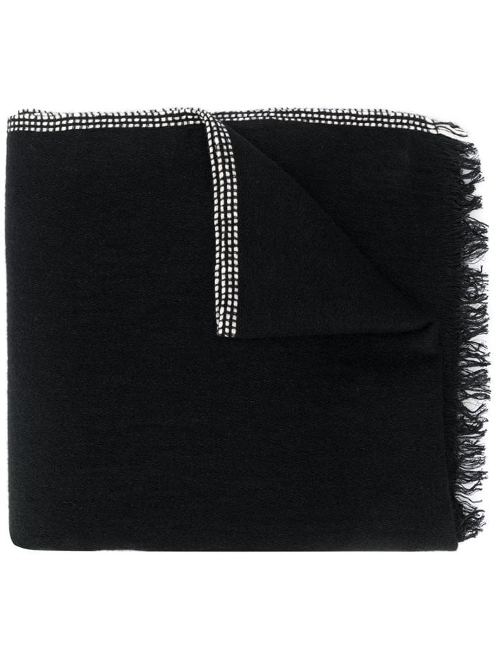 Yohji Yamamoto Geometric Trim Scarf - Black