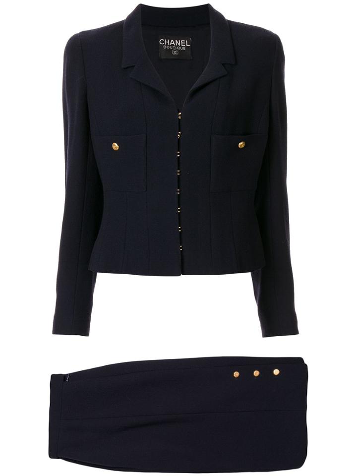 Chanel Pre-owned 1996 Setup Skirt Suit - Blue