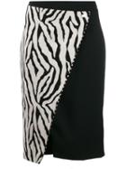 Cavalli Class Zebra Print Wrap Skirt - Black
