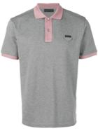Prada Contrast Detail Polo Shirt - Grey