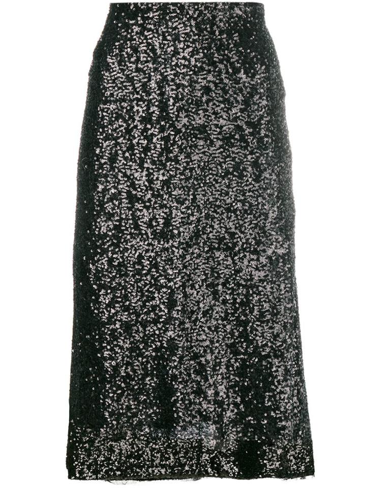 Gianluca Capannolo Sequin Embroidered Skirt - Black