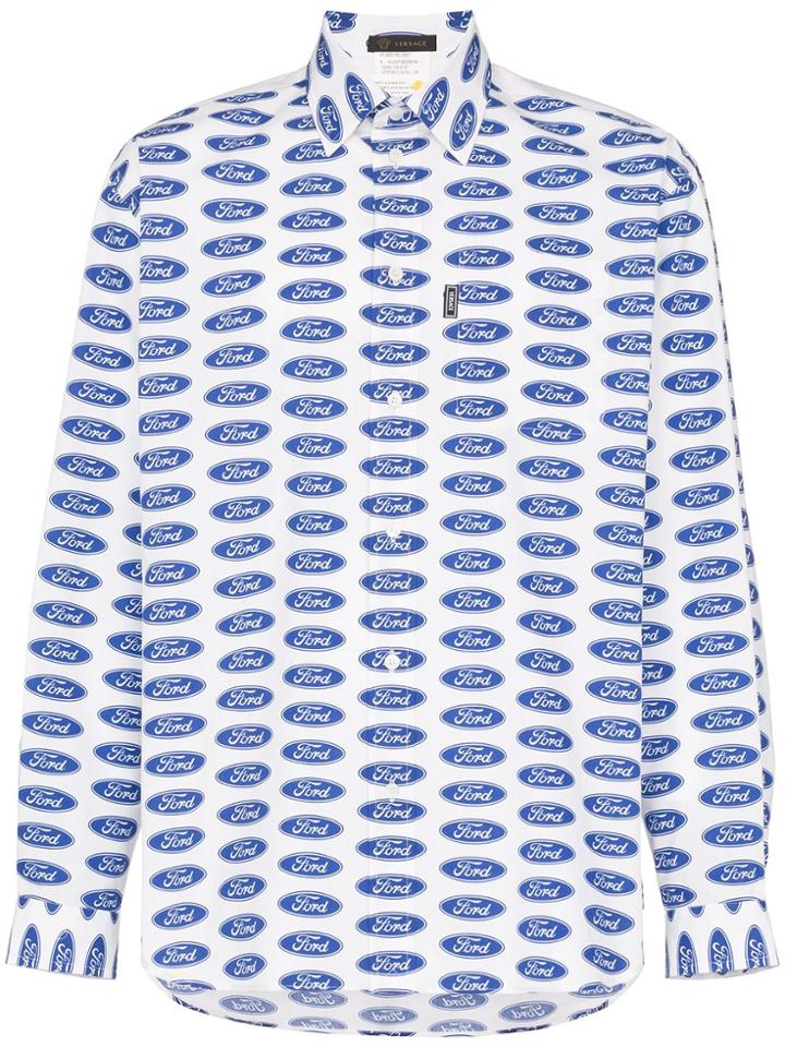 Versace X Ford Logo Print Shirt - White