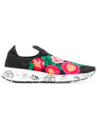 Premiata Floral Embroidered Sneakers - Black