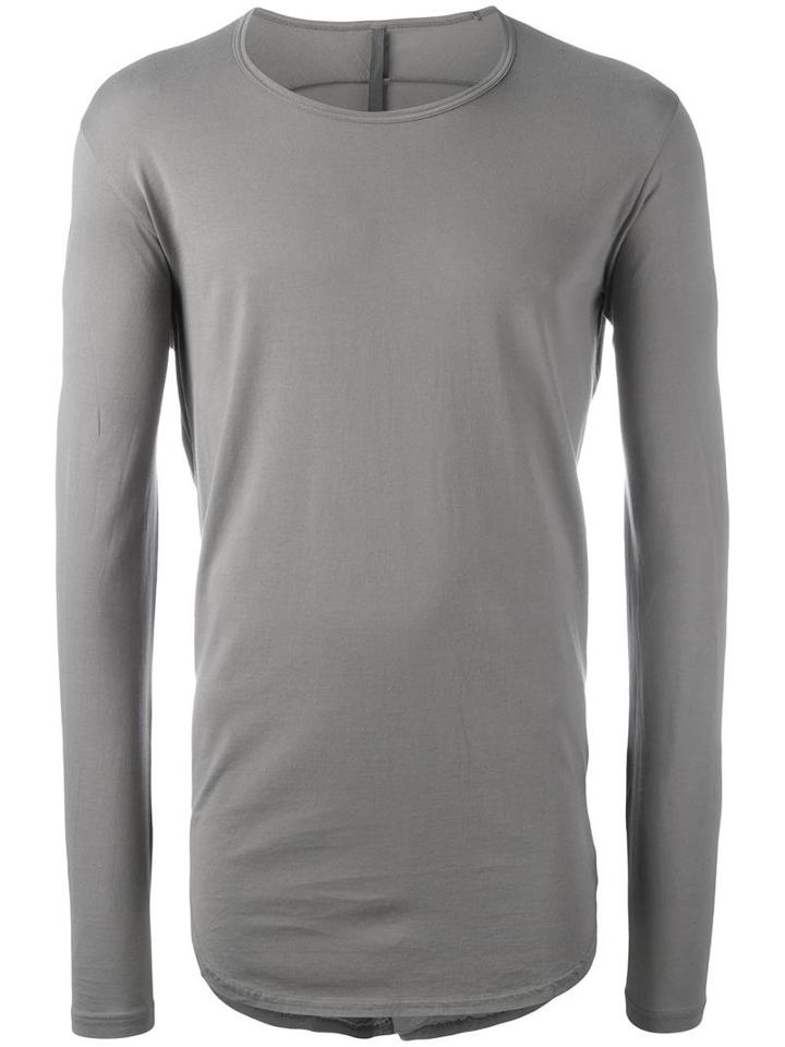 Attachment Long Sleeved Curve T-shirt, Men's, Size: 4, Grey, Cotton