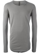 Attachment Long Sleeved Curve T-shirt, Men's, Size: 4, Grey, Cotton