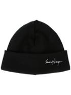 Second/layer Embroidered Signatura Beanie, Men's, Black, Merino