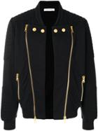 Pierre Balmain Double Zip Bomber Jacket - Black