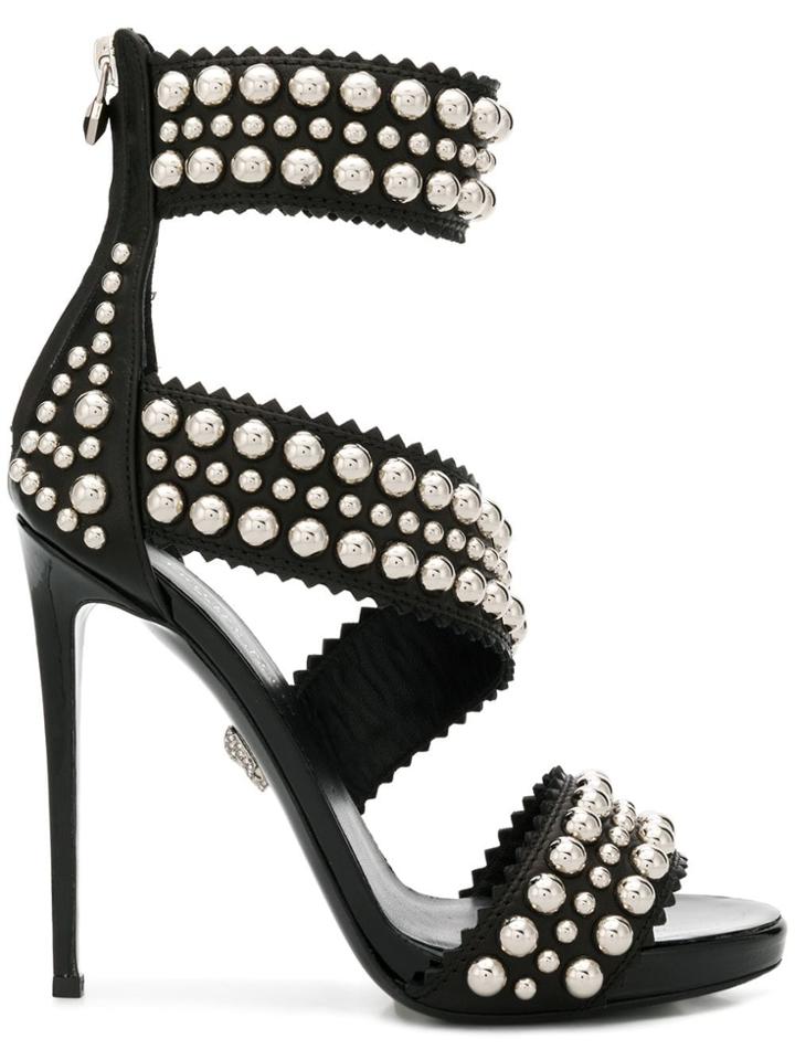 Philipp Plein Rounded Stud Sandals - Black
