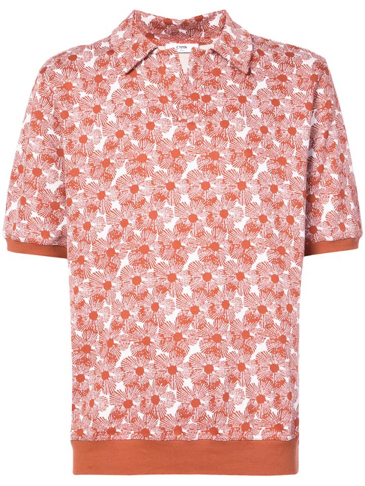 Cmmn Swdn Floral Print Polo Shirt - Brown