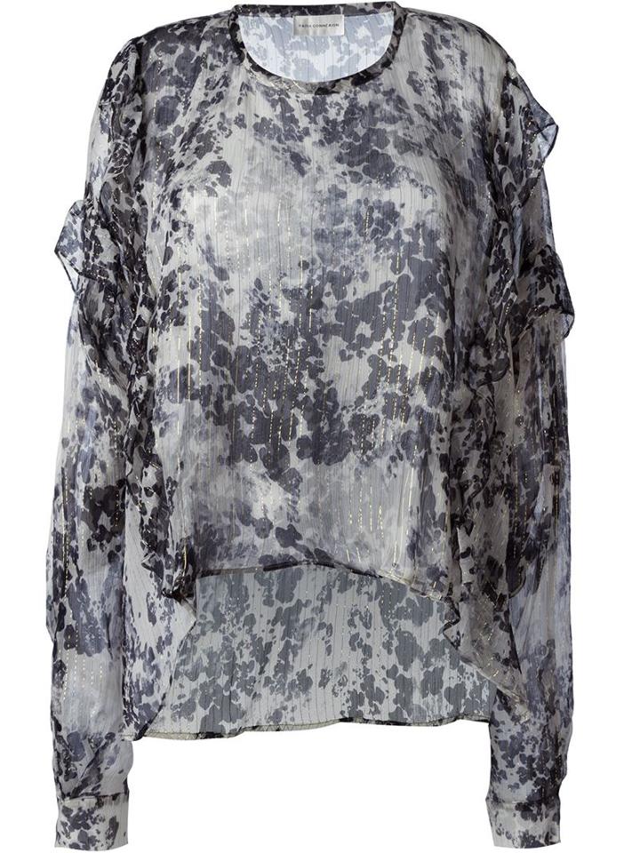 Faith Connexion Ruffled Sleeve Sheer Blouse