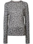 Victor Alfaro - Cheetah Print Jumper - Women - Silk/cashmere - L, Women's, Blue, Silk/cashmere