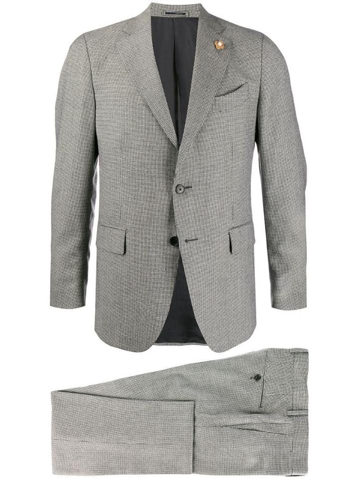 Lardini Two-piece Fitted Suit - Black