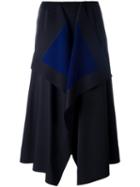 Cédric Charlier Asymmetric Mid Skirt, Women's, Size: 42, Blue, Polyester